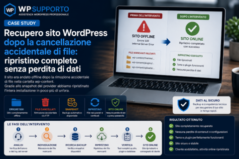 Recupero sito WordPress dopo cancellazione file Caso Studio Recupero sito WordPress dopo cancellazione file Caso Studio