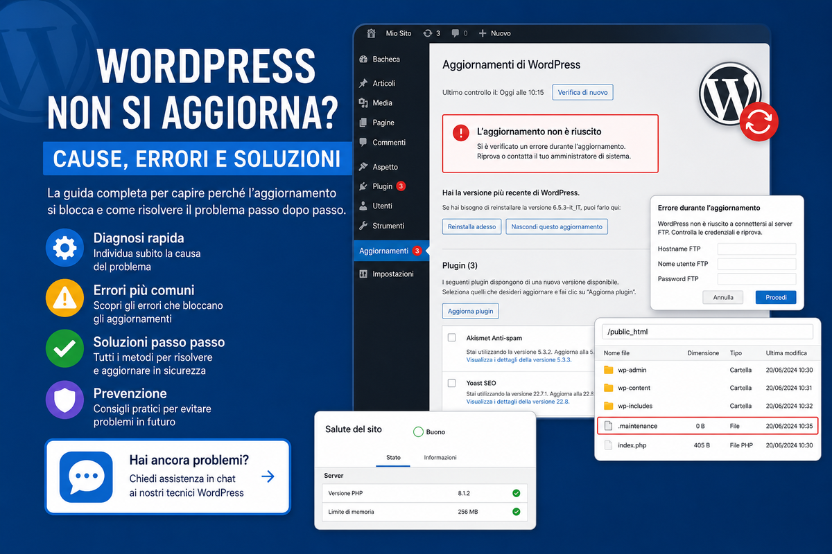 WordPress non si aggiorna
