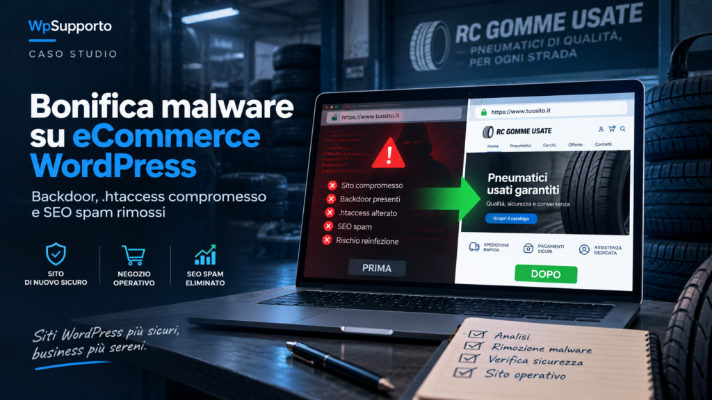 Malware WordPress e Backdoor Rimossi Caso Studio WpSupporto